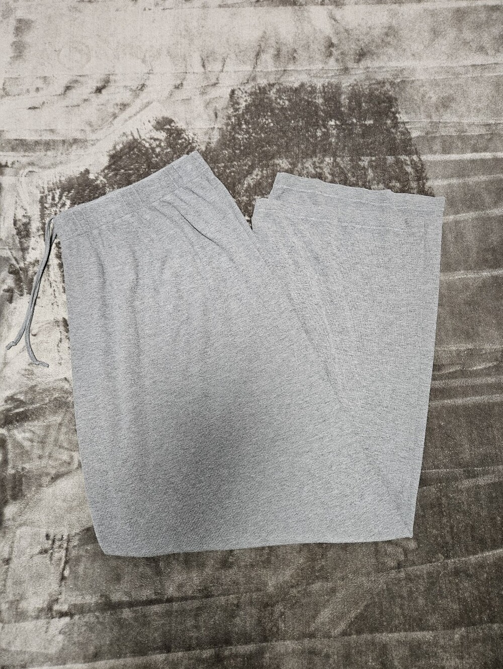 SKIMS Ribbed Pull-on Drawstring Gray Lounge Pajama Pants 3XL Sleepwear Cozy Soft